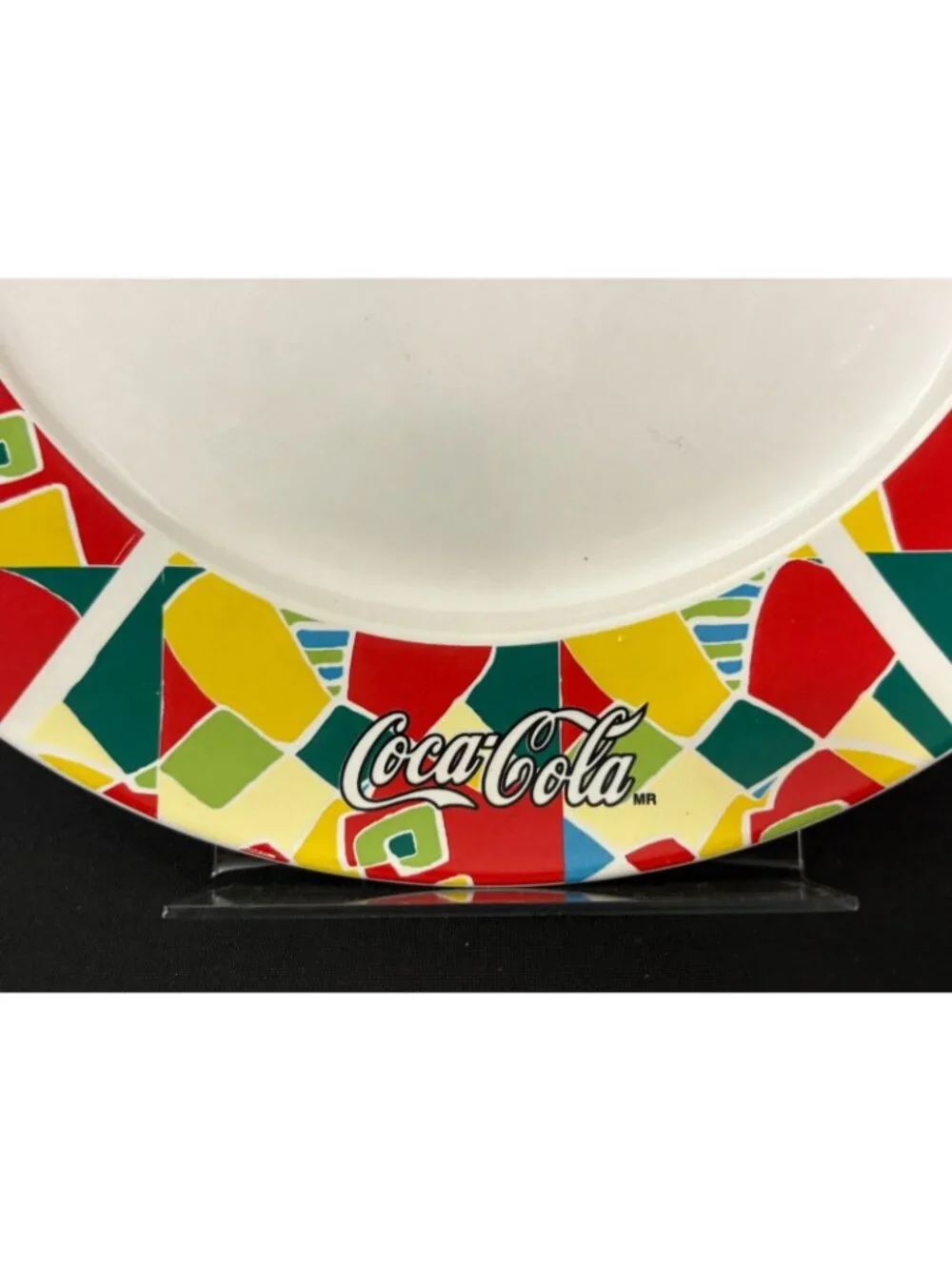 Vintage Coca Cola Santa Anita Stoneware Plate Bowl Soup Salad Bowl Mosaic Mexico